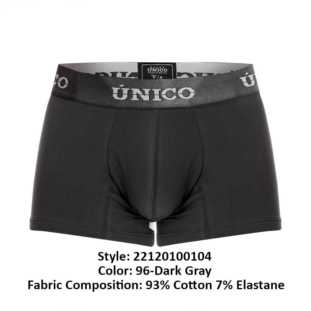 Mundo Unico Men's Underwear 22120100104 Asfalto A22 Trunks Color 96-Dark Gray