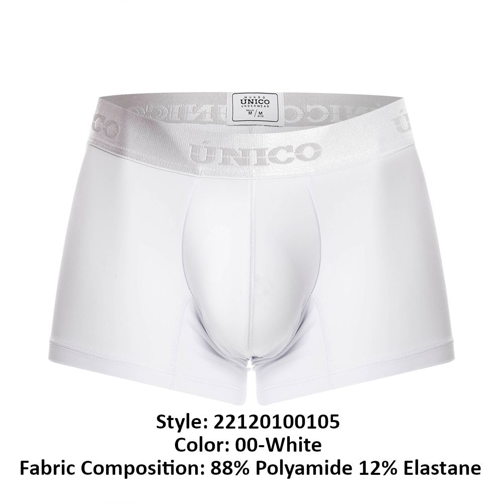 Mundo Unico Men's Underwear 22120100105 Cristalino M22 Trunks Color 00-White