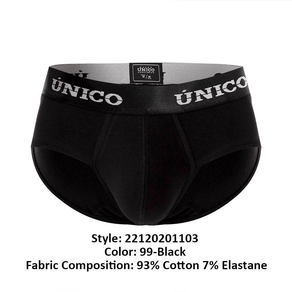 Mundo Unico Men's Underwear 22120201103 Intenso A22 Briefs Color 99-Black