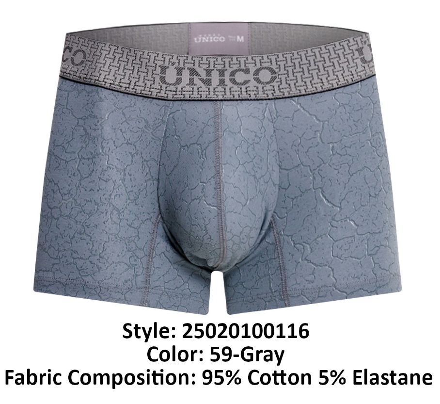 Mundo Unico Men's Underwear 25020100116 Baldio Trunks Color 59-Gray