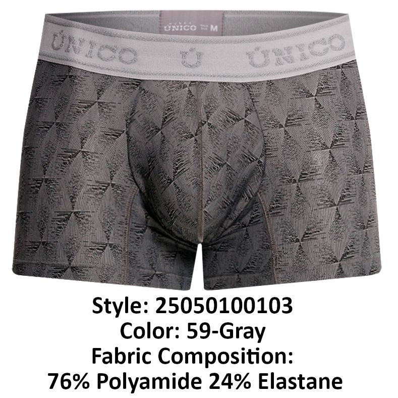 Mundo Unico Men's Underwear 25050100103 Chisell Trunks Color 59-Gray