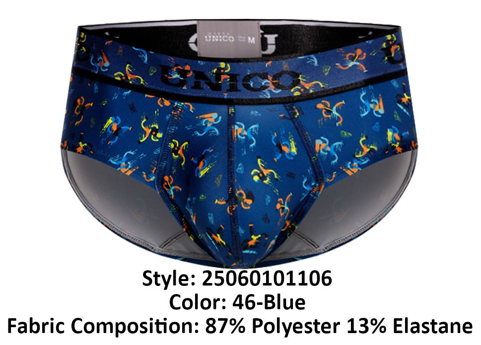 Mundo Unico Men's Underwear 25060101106 Pacer Briefs Color 46-Blue