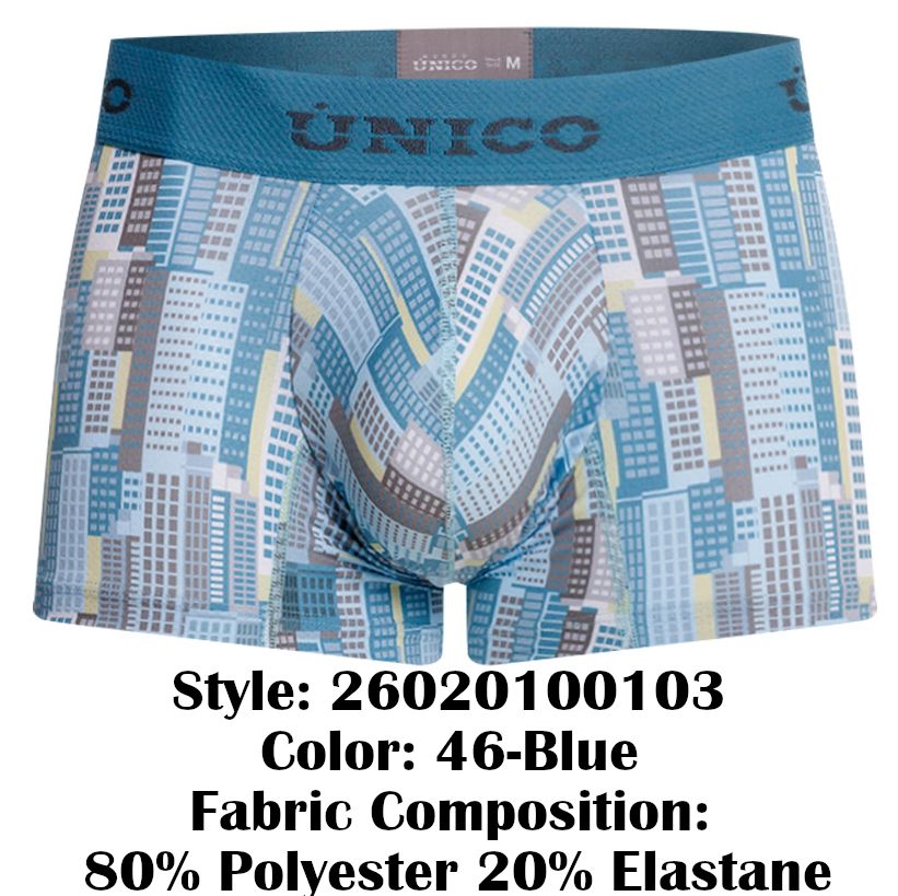 Mundo Unico Men's Underwear 26020100103 Ocarina Trunks Color 46-Blue