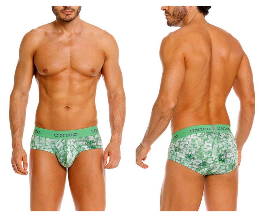 Mundo Unico Men's Underwear 26020101102 Piramide Briefs Color 43-Green