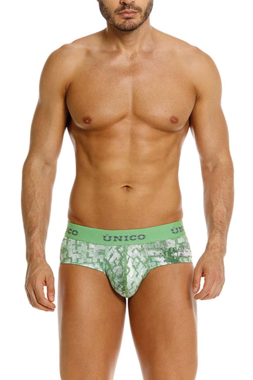 Mundo Unico Men's Underwear 26020101102 Piramide Briefs Color 43-Green