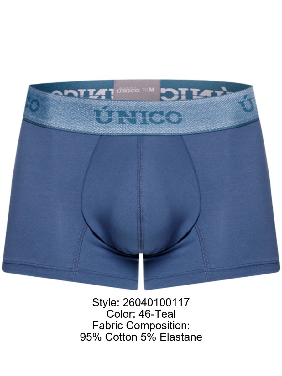 Mundo Unico Men's Underwear 26040100117 Classic Trunks - Premium Men's Everyday Essential Color 46-Teal