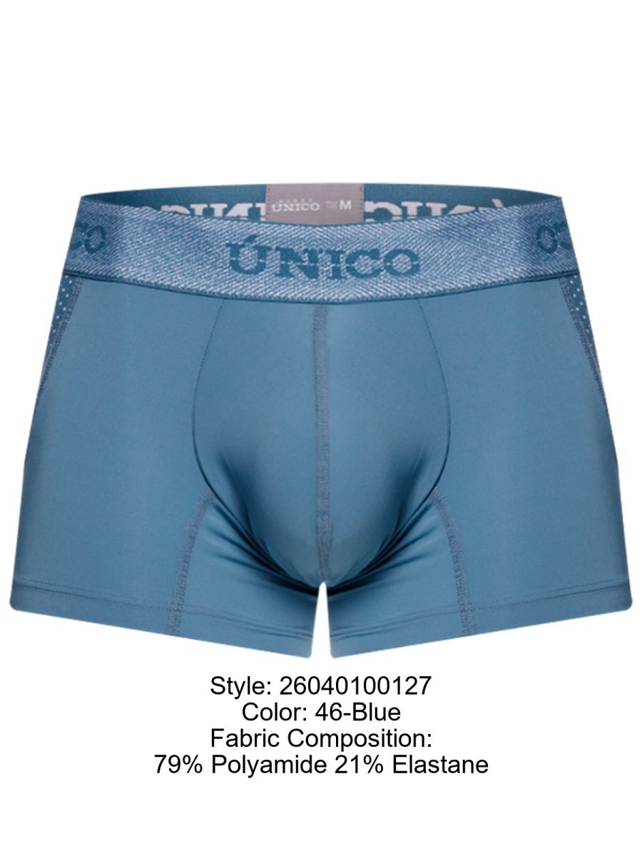 Mundo Unico Men's Underwear 26040100127 Classic Trunks Color 46-Blue - Premium Athletic Comfort