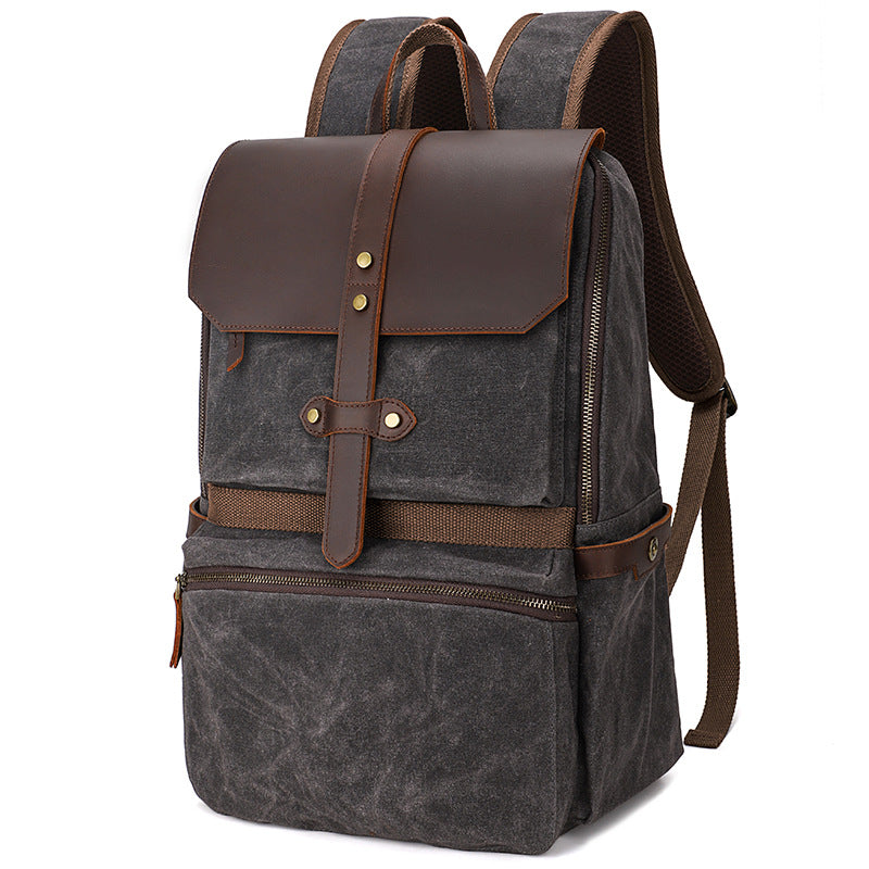 Waxed Canvas Backpack Large Travel Backpack Canvas School Rucksack Laptop Backpack Unisex Weekender Backpack