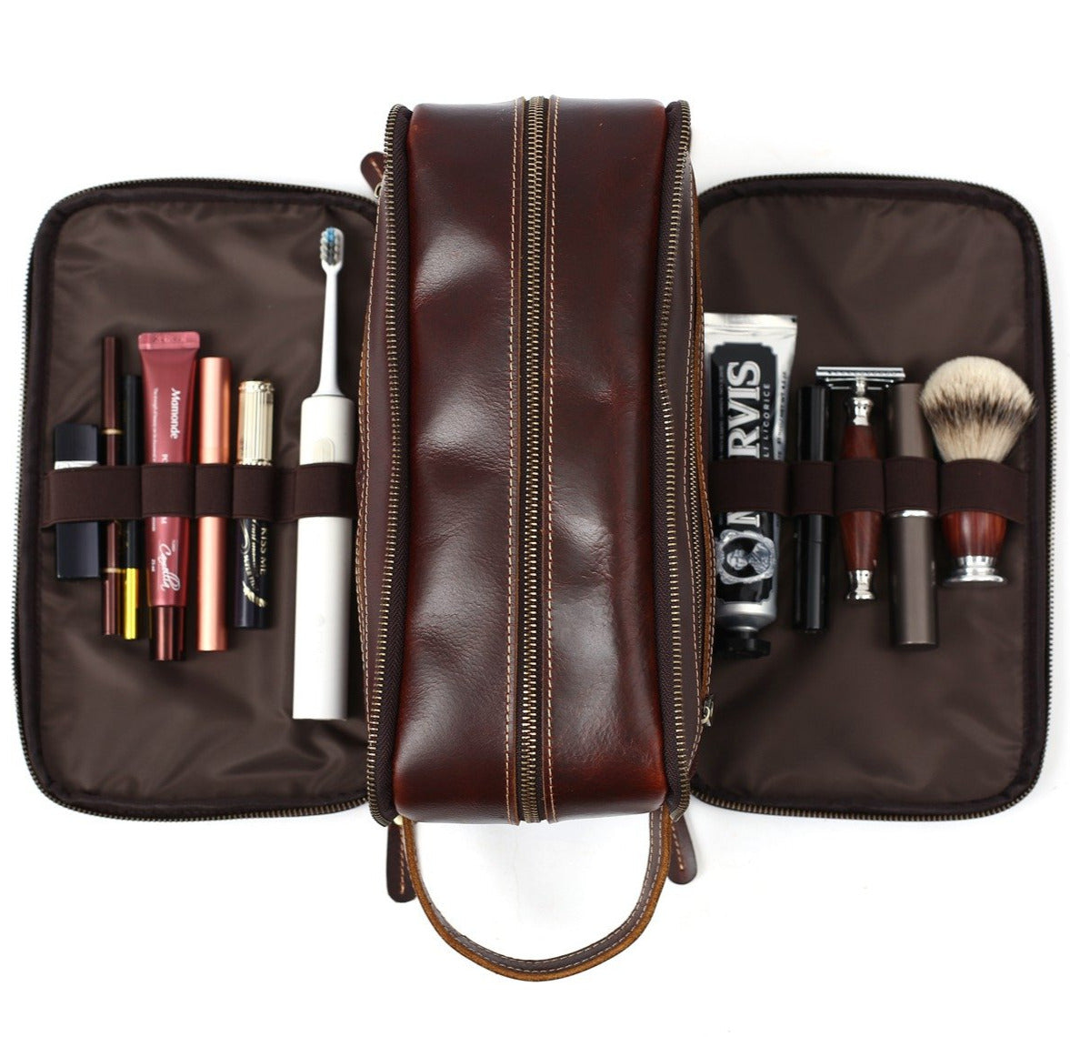 Groomsmen Gift Personalized Leather Toiletry Bag Waterproof Leather Dopp Kit Men's Shaving Kit, Groomsmen Proposal