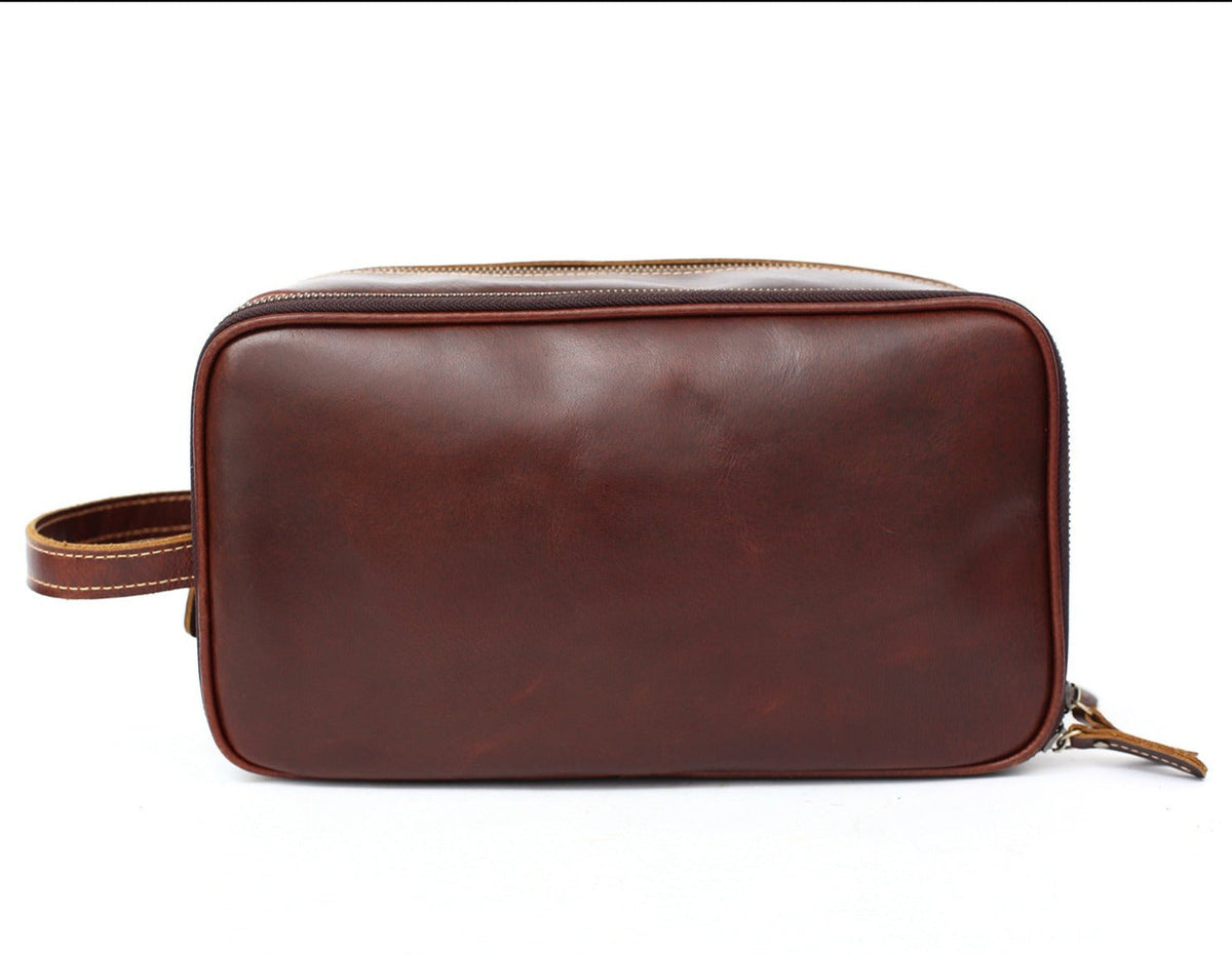 Groomsmen Gift Personalized Leather Toiletry Bag Waterproof Leather Dopp Kit Men's Shaving Kit, Groomsmen Proposal