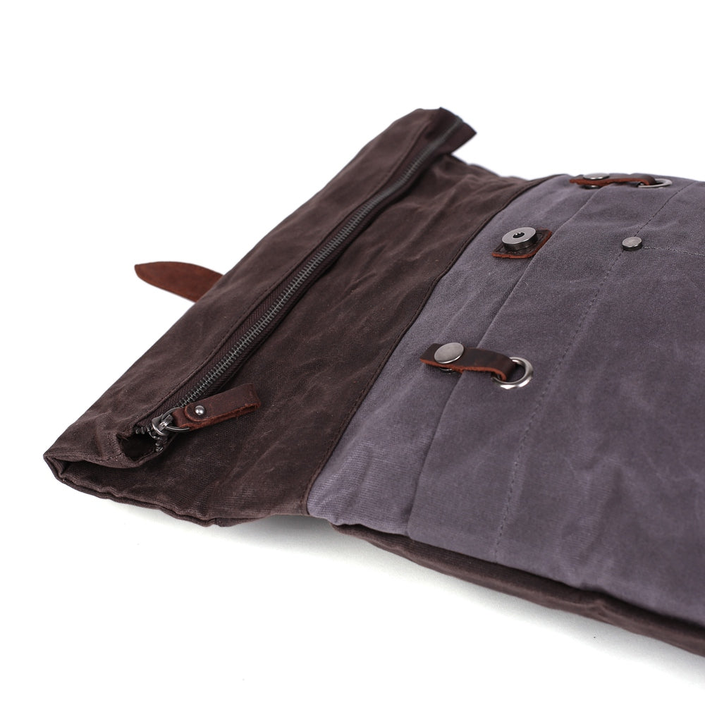 Flash Sale Waxed Canvas Leather Backpack, Student Backpack, Rucksack, School Backpack MC16950