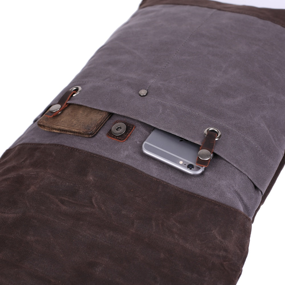 Flash Sale Waxed Canvas Leather Backpack, Student Backpack, Rucksack, School Backpack MC16950