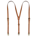 Mens Leather Suspenders Adjustable Leather Braces with 4 Metal Hook Clips Wedding Party Suspenders Groomsmen Gift