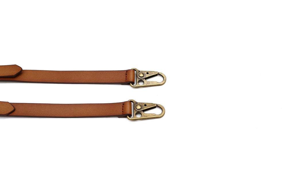Mens Leather Suspenders Adjustable Leather Braces with 4 Metal Hook Clips Wedding Party Suspenders Groomsmen Gift
