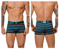 Xtremen Men's Underwear 51453C Stripes Trunk Color Turquoise