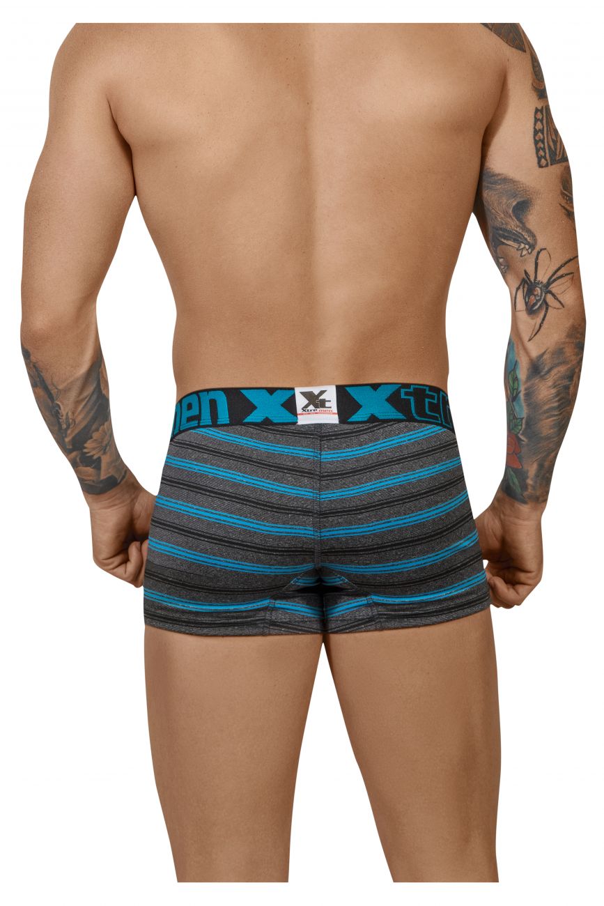 Xtremen Men's Underwear 51453C Stripes Trunk Color Turquoise