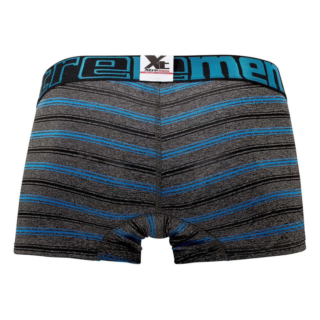 Xtremen Men's Underwear 51453C Stripes Trunk Color Turquoise