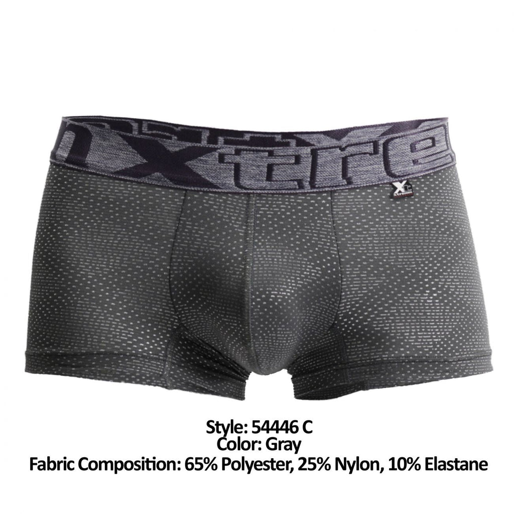 Xtremen Men's Underwear 54446C Jacquard Stripes Boxer Briefs Color Gray