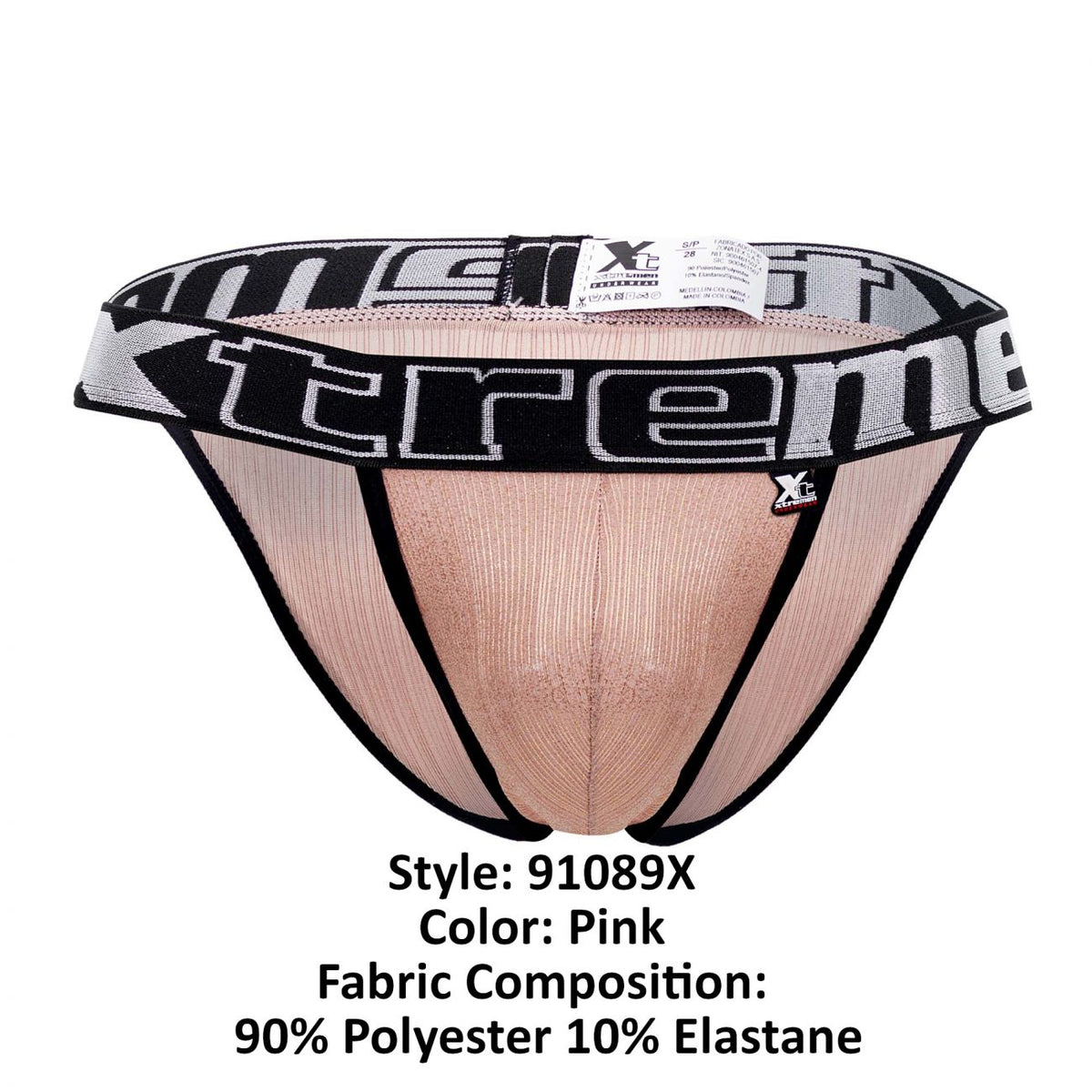 Xtremen Men's Underwear 91089X Frice Microfiber Bikini Color Pink