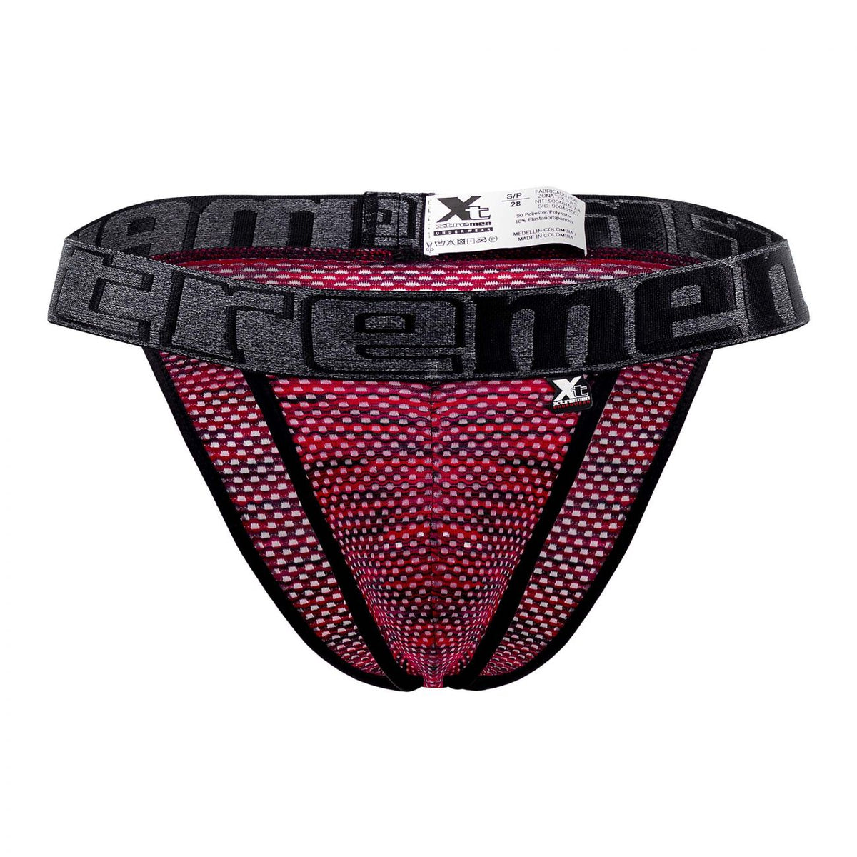 Xtremen Men's Underwear 91098X Microfiber Mesh Bikini Color Red