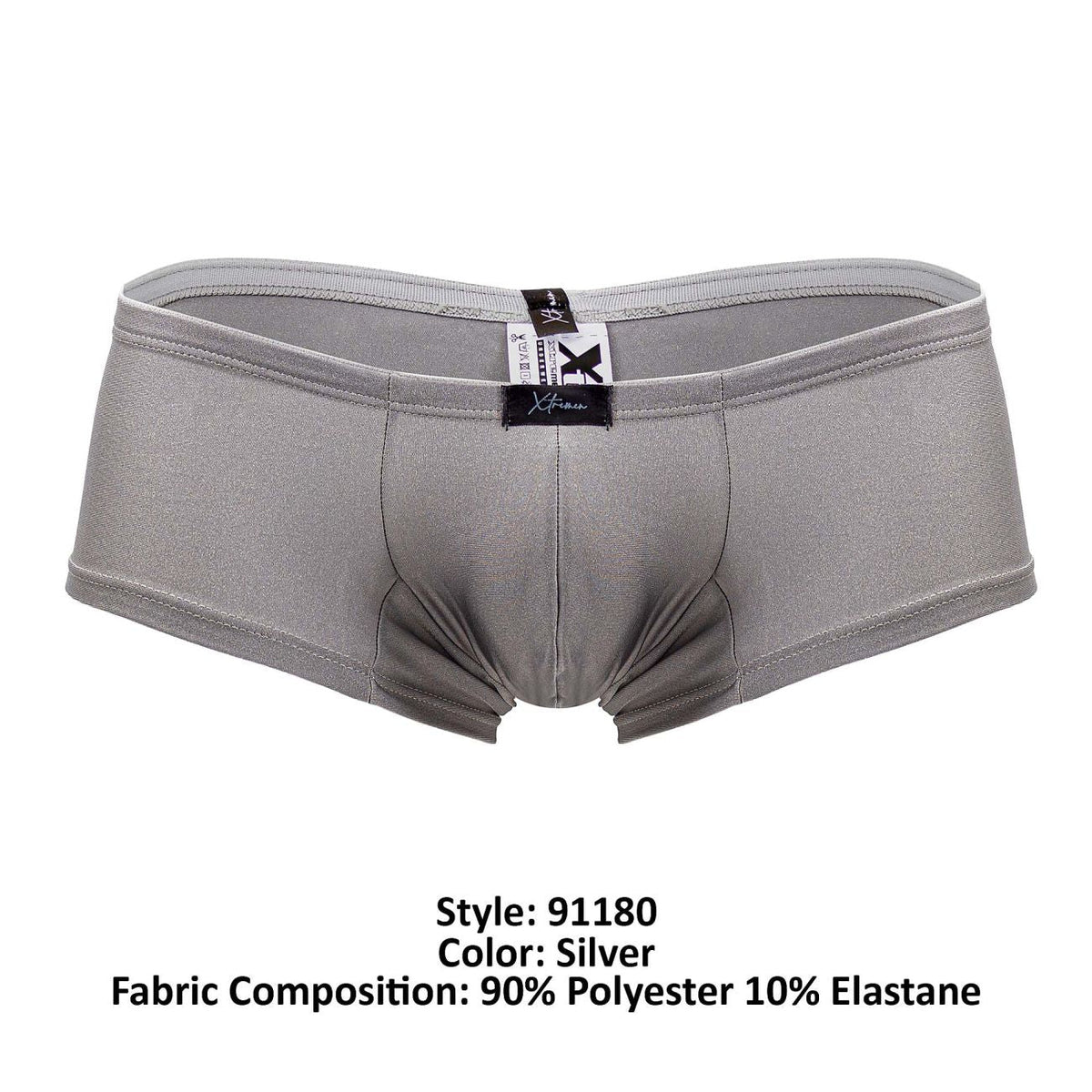 Xtremen Men's Underwear 91180 Microfiber Trunks Color Silver