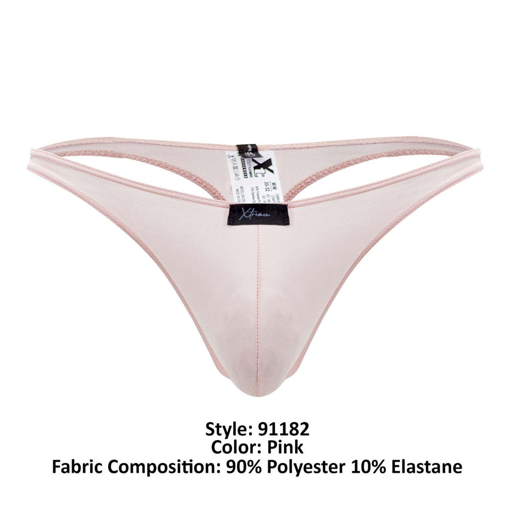 Xtremen Men's Underwear 91182 Microfiber Thongs Color Pink