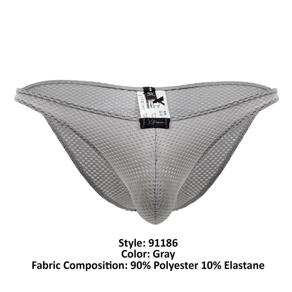 Xtremen Men's Underwear 91186 Mesh Bikini Color Gray