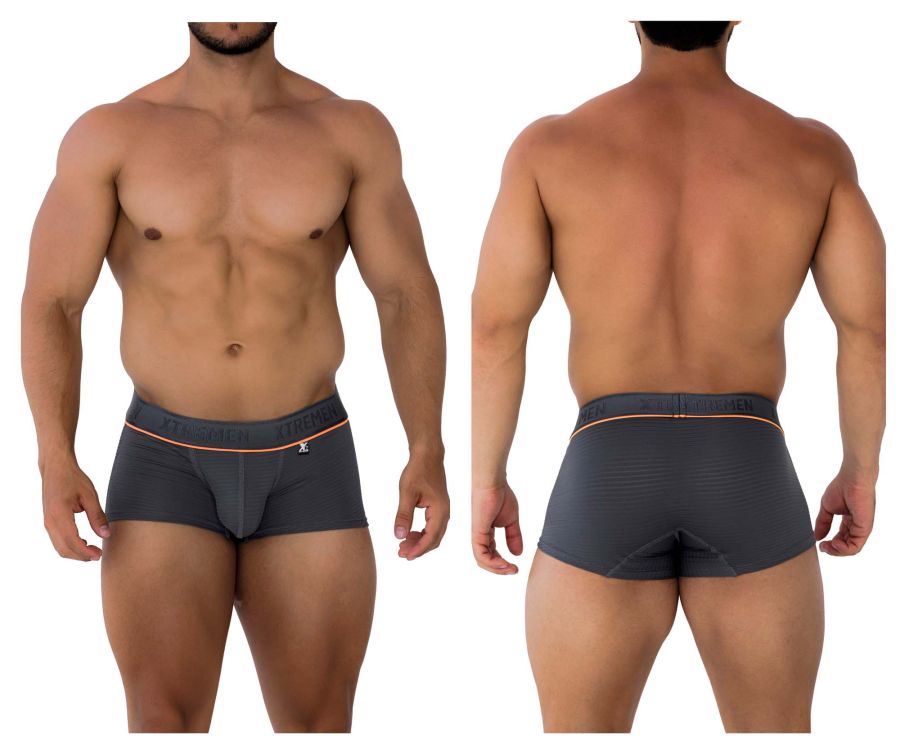 Xtremen Men's Underwear 91196 Jacquard Trunks Color Gray