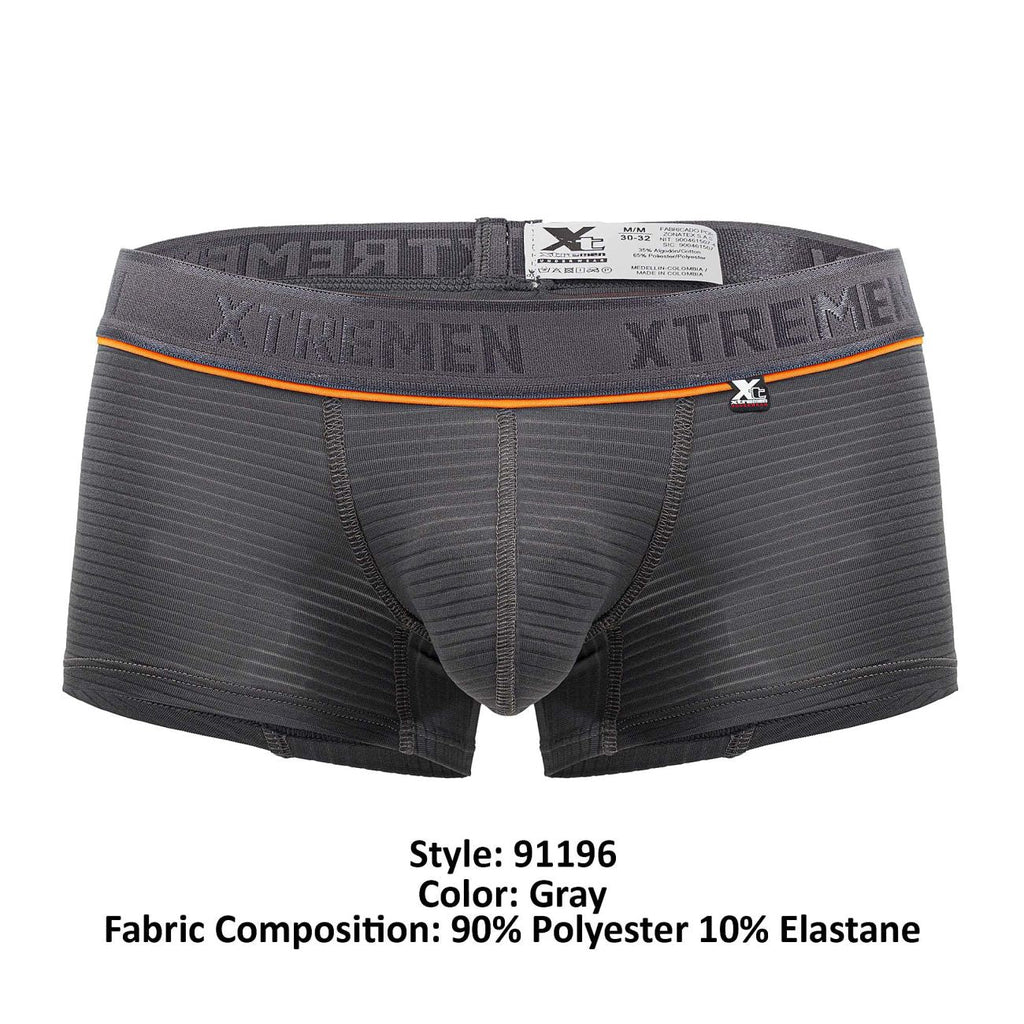 Xtremen Men's Underwear 91196 Jacquard Trunks Color Gray