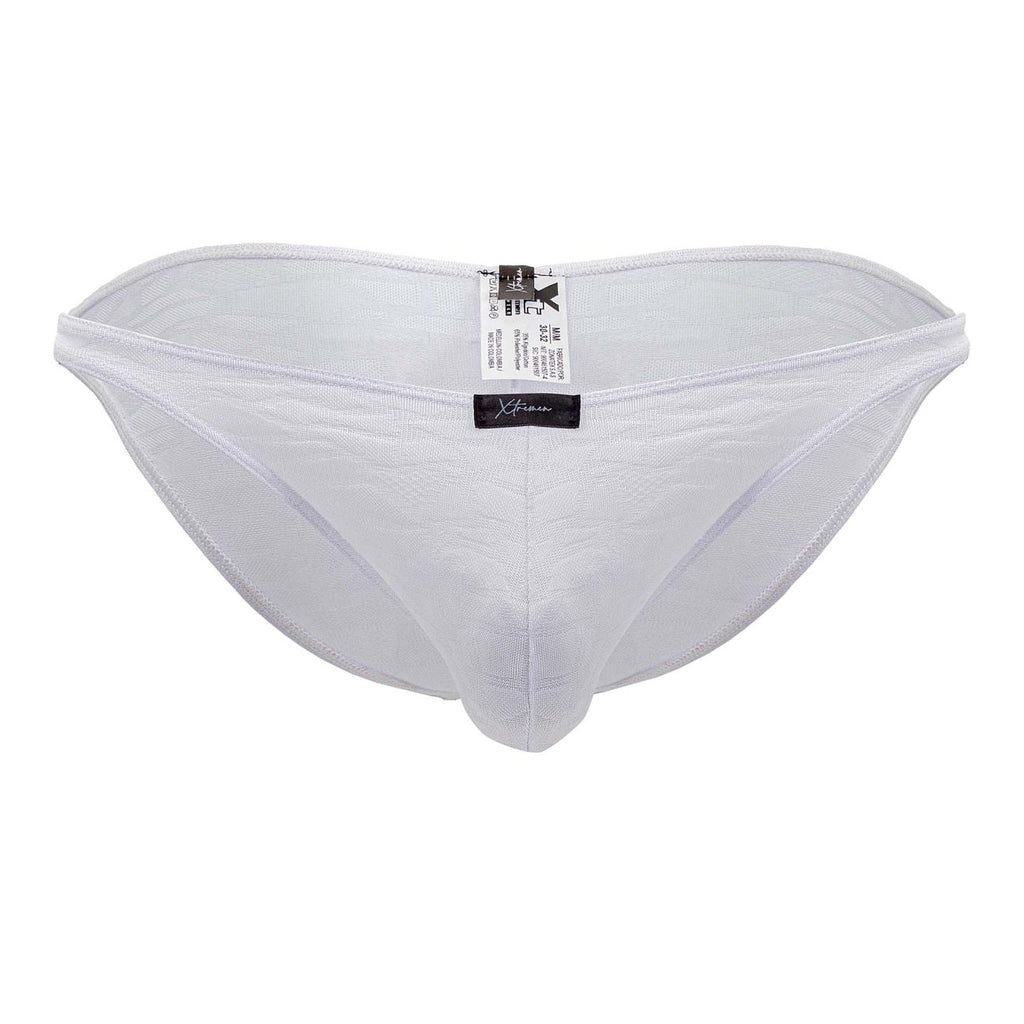 Xtremen Men's Underwear 91201 Jacquard Bikini Color White