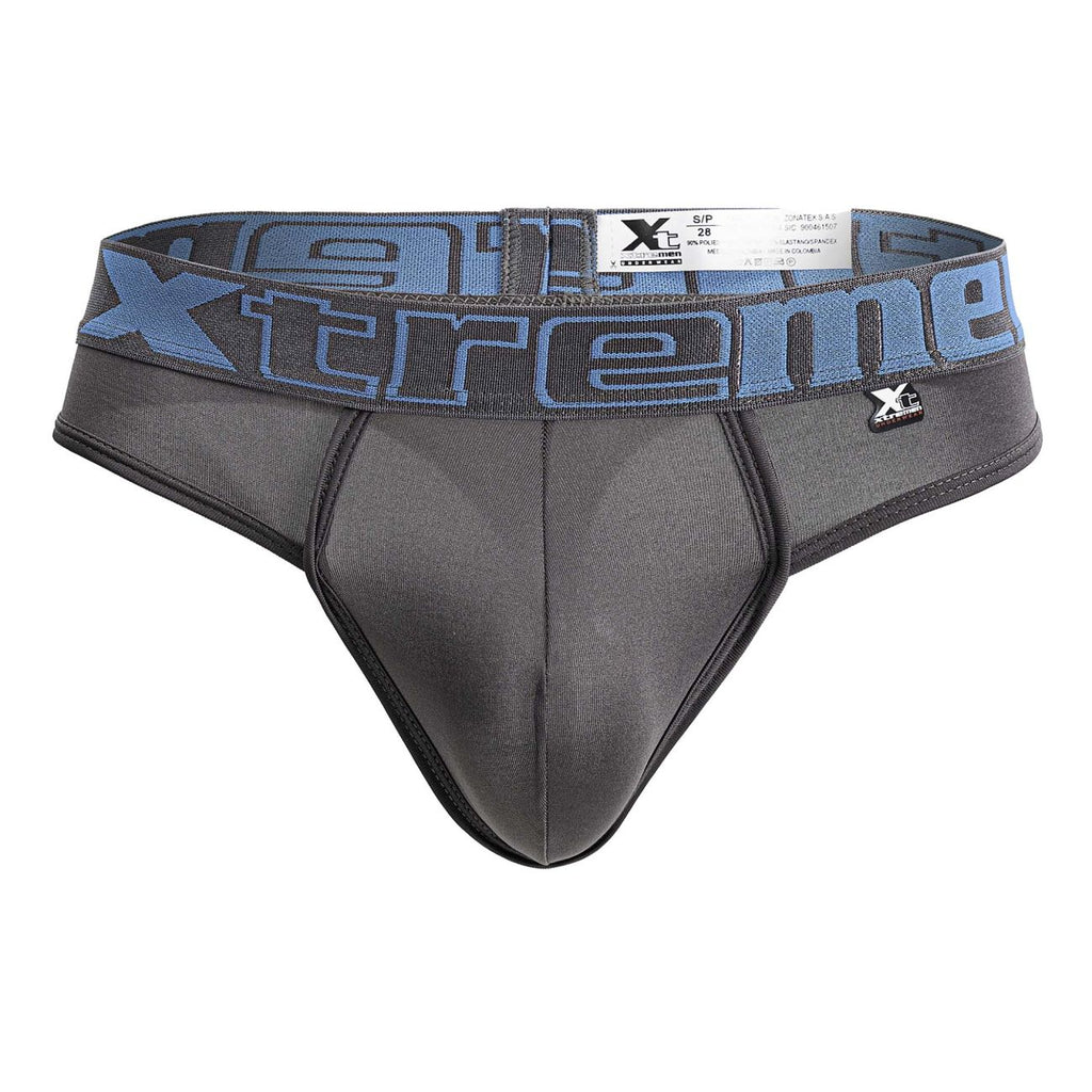Xtremen Men's Underwear 91208B Microfiber Thongs Color Gray