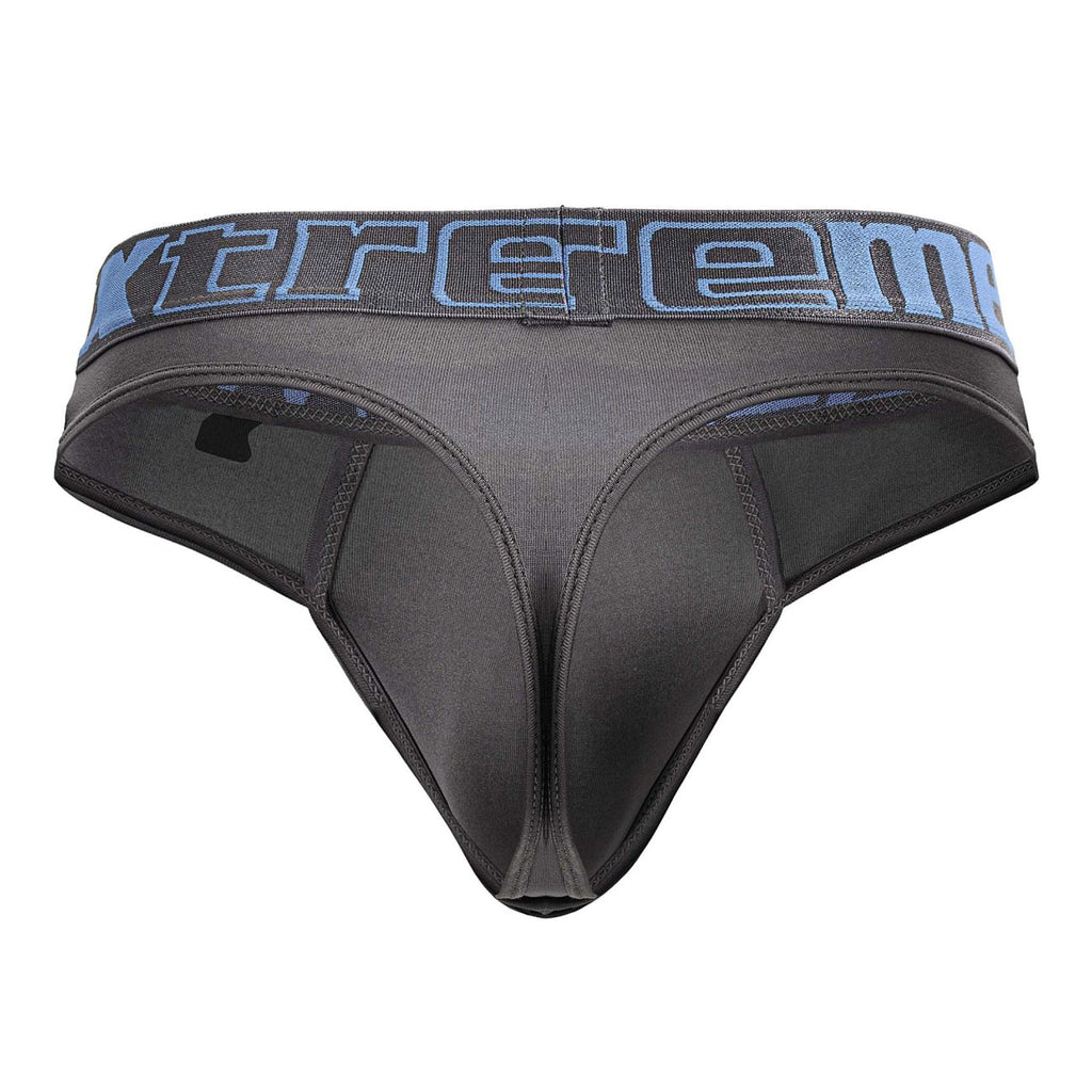 Xtremen Men's Underwear 91208B Microfiber Thongs Color Gray