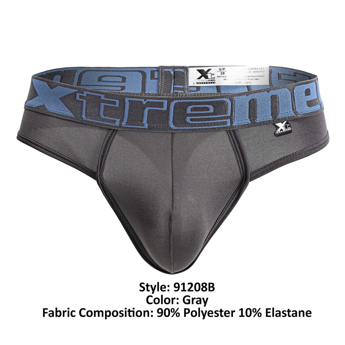 Xtremen Men's Underwear 91208B Microfiber Thongs Color Gray