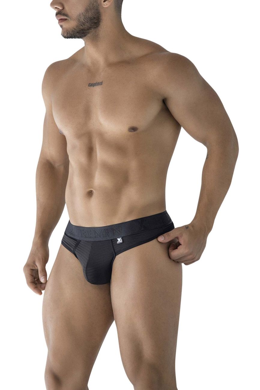 Xtremen Men's Underwear 91211B Microfiber Thongs Color Black