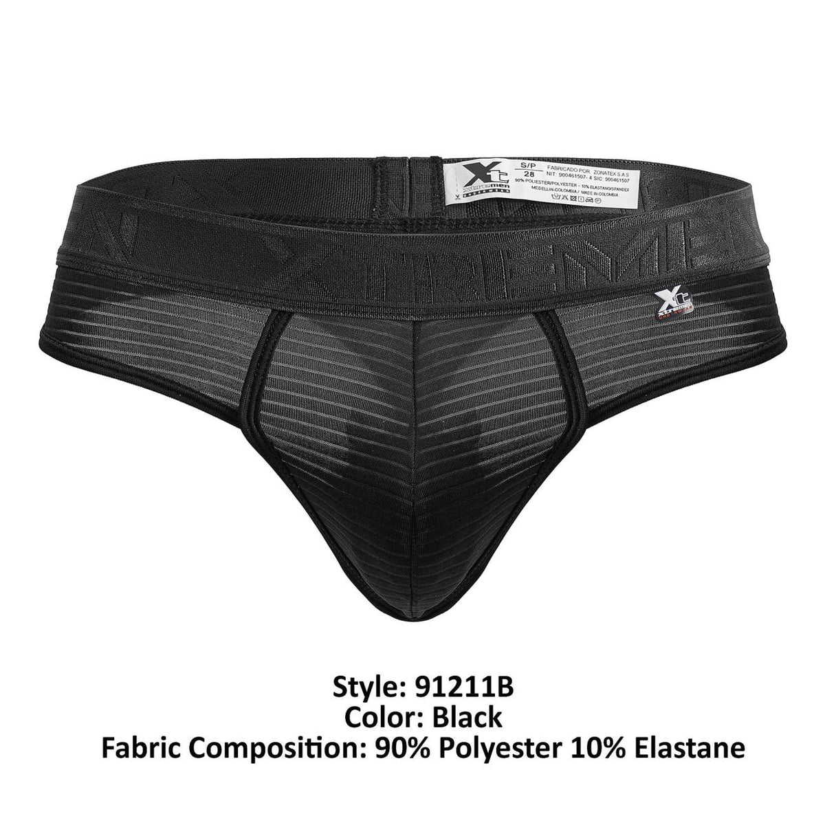 Xtremen Men's Underwear 91211B Microfiber Thongs Color Black