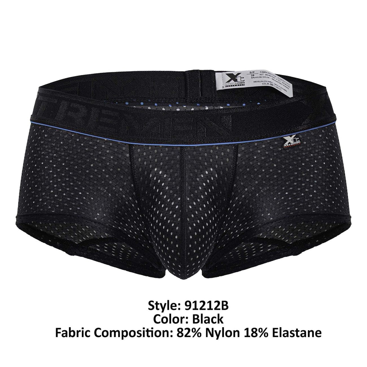 Xtremen Men's Underwear 91212B Microfiber Trunks Color Black