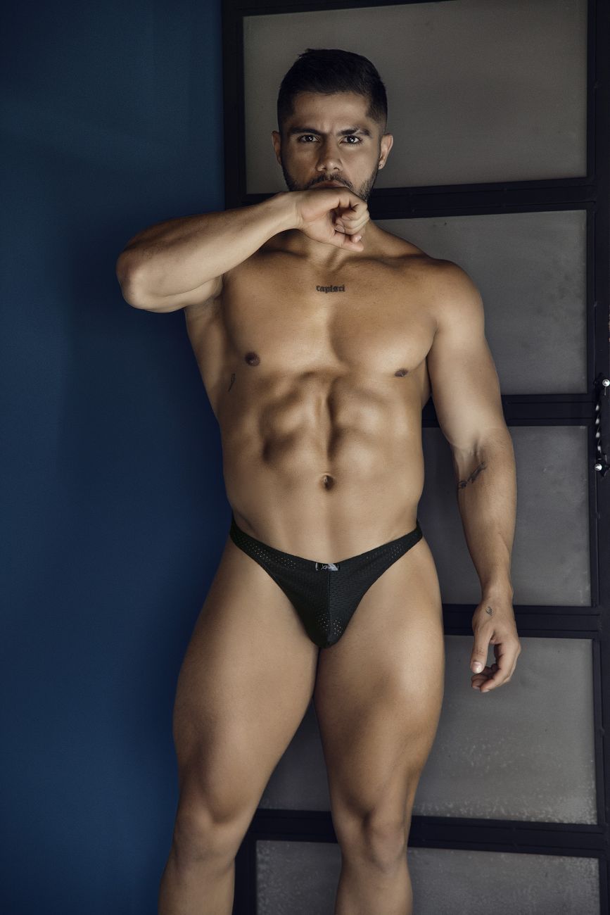 Xtremen Men's Underwear 91214B Microfiber Thongs Color Black