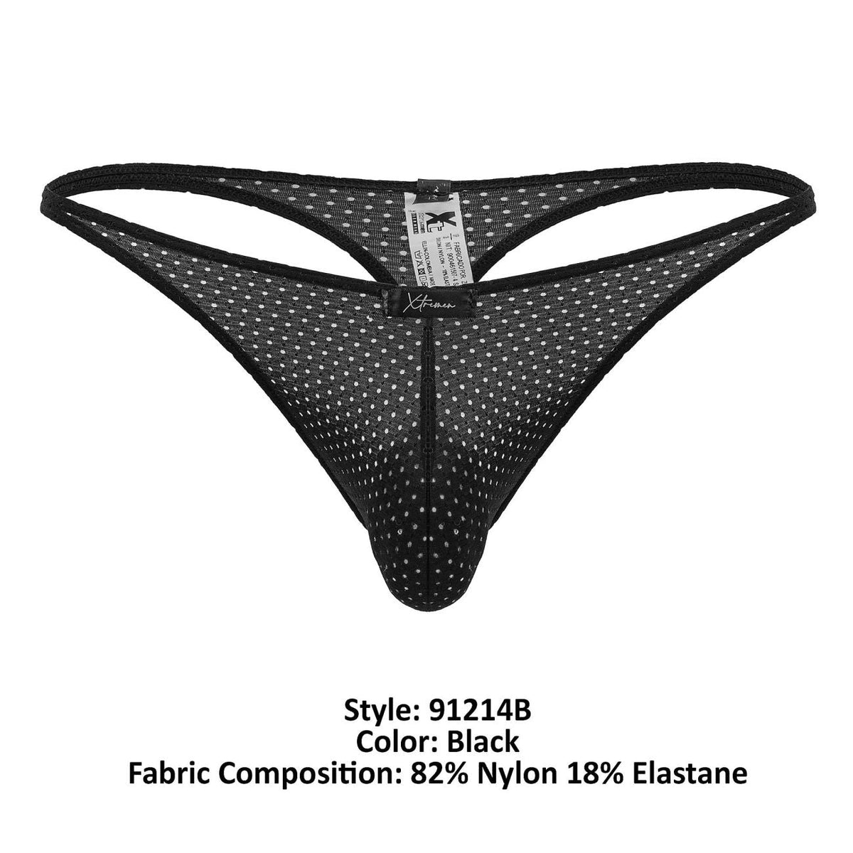Xtremen Men's Underwear 91214B Microfiber Thongs Color Black