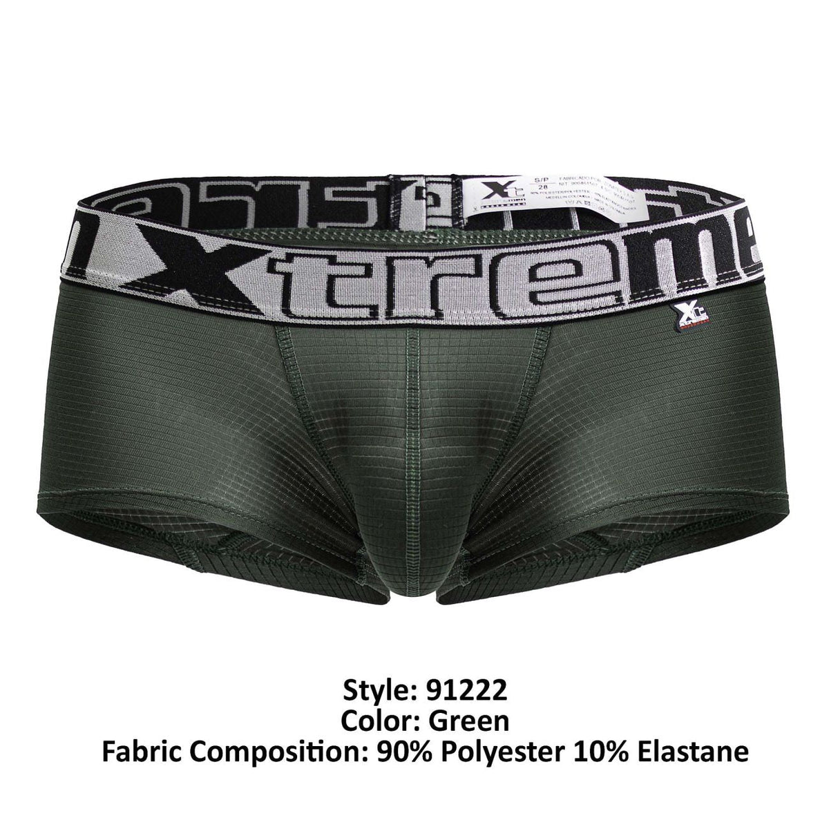Xtremen Men's Underwear 91222 Microfiber Trunks Color Green