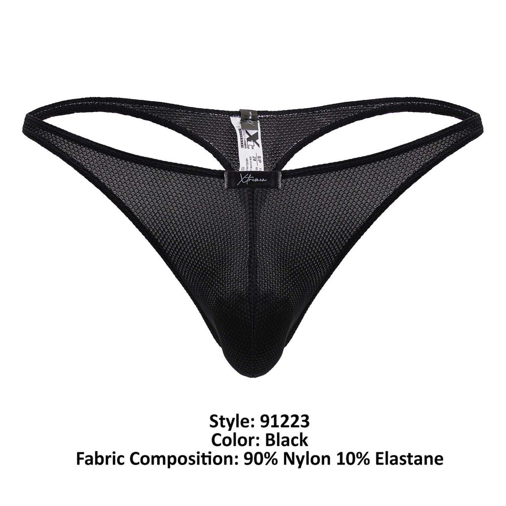 Xtremen Men's Underwear 91223 Microfiber Thongs Color Black