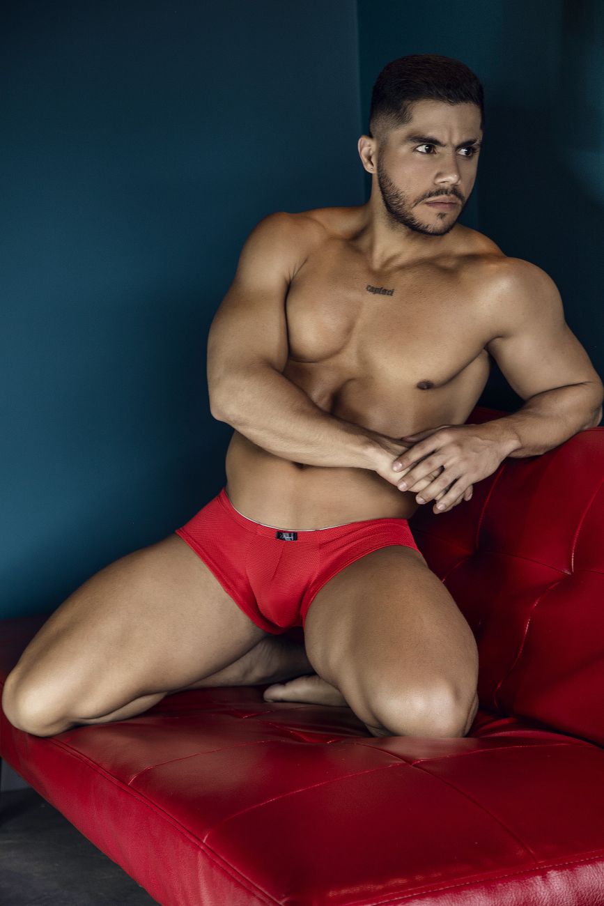 Xtremen Men's Underwear 91225 Microfiber Trunks Color Red