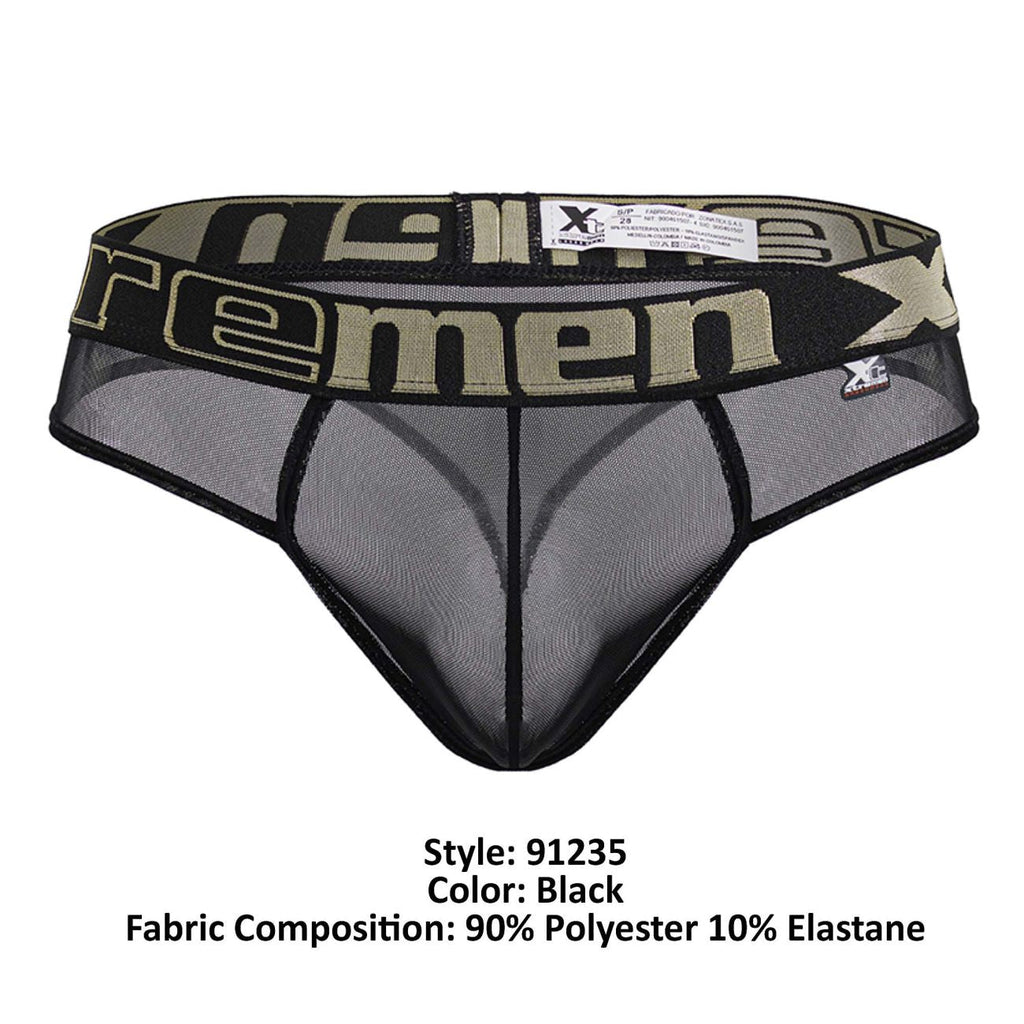 Xtremen Men's Underwear 91235 Microfiber Thongs Color Black