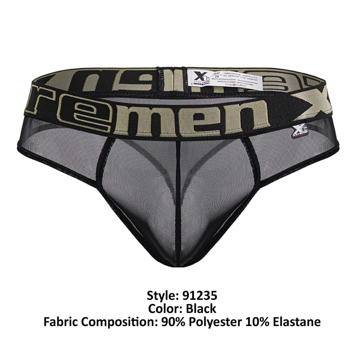 Xtremen Men's Underwear 91235 Microfiber Thongs Color Black