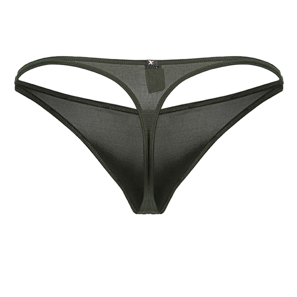 Xtremen Men's Underwear 91238 Microfiber Thongs Color Green