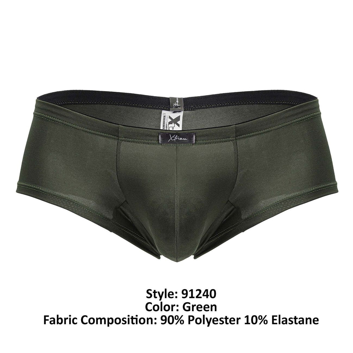 Xtremen Men's Underwear 91240 Microfiber Trunks Color Green