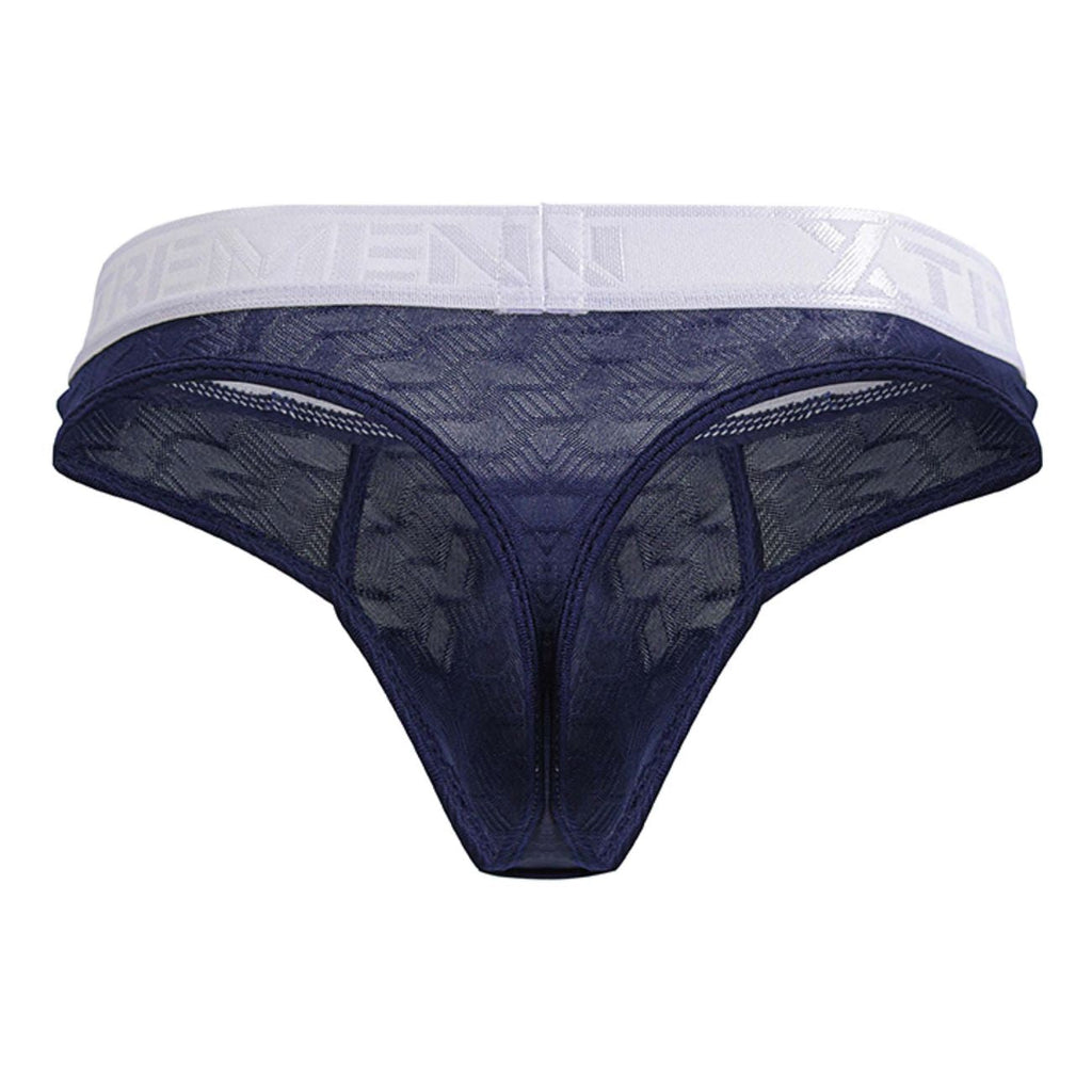 Xtremen Men's Underwear 91241 Microfiber Thongs Color Dark Blue