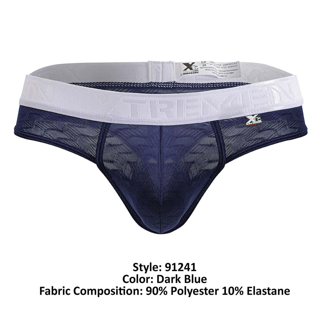 Xtremen Men's Underwear 91241 Microfiber Thongs Color Dark Blue