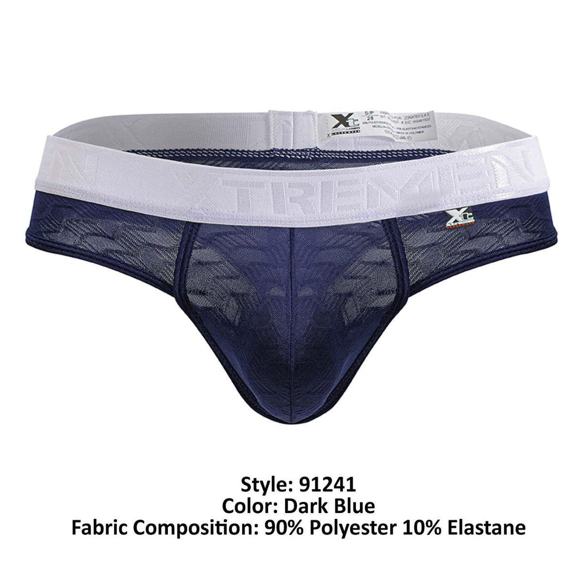 Xtremen Men's Underwear 91241 Microfiber Thongs Color Dark Blue