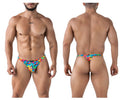 Xtremen Men's Underwear 91247 Printed Thongs Color Bubbles