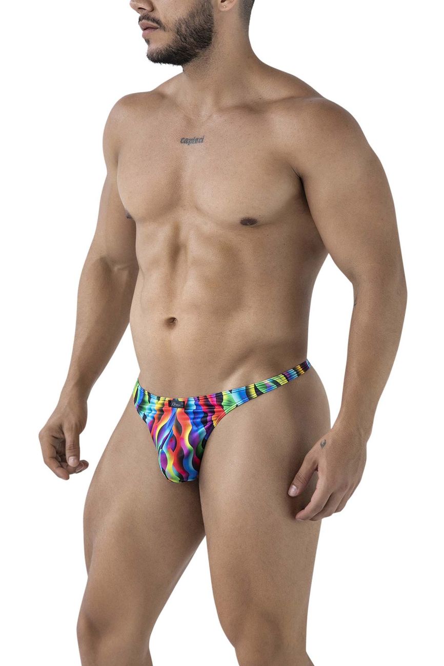 Xtremen Men's Underwear 91247 Printed Thongs Color Waves